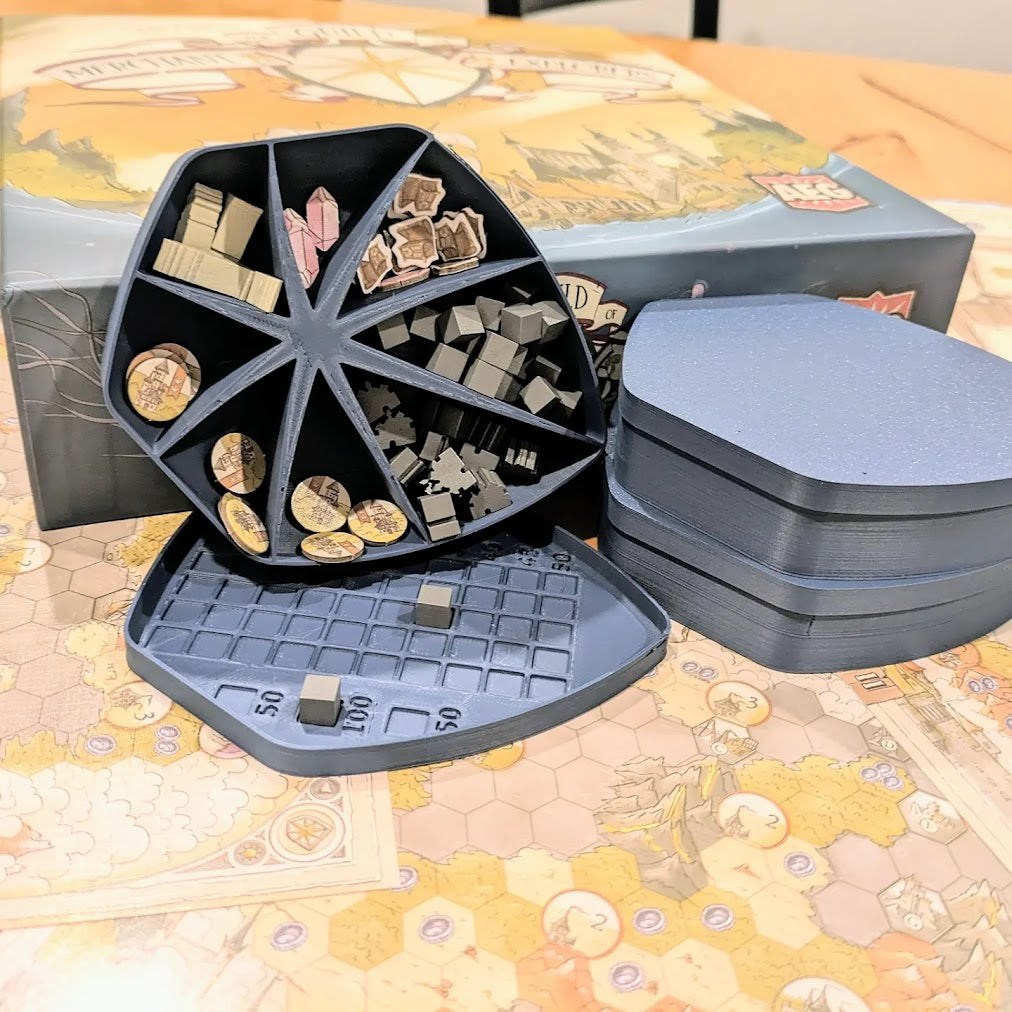 Guild of Merchant Explorers Player Boxes and Point Tracker - Digital Download (STL and 3MF) for 3D printing