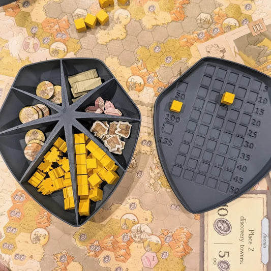 Guild of Merchant Explorers Player Boxes and Point Tracker - Digital Download (STL and 3MF) for 3D printing